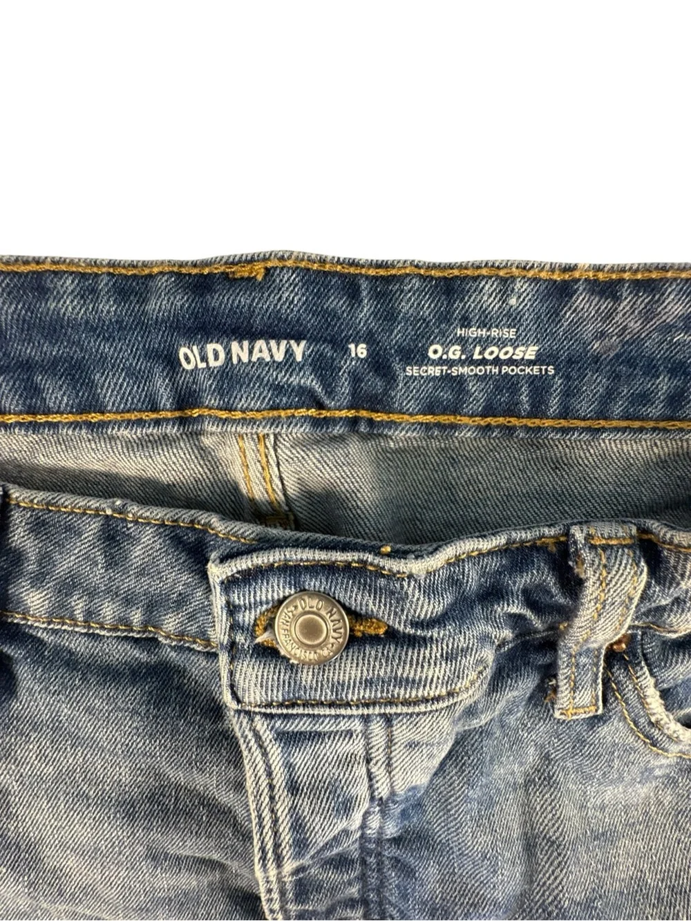 Old Navy OG Loose Jorts Womens 16 High Rise Long Denim Bermuda Shorts NWT